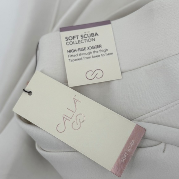 NWT CALIA Soft Scuba High Rise Jogger Pants Light Beige Athletic Casual Size Lg - Picture 4 of 5